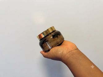 Dark Body Scrub Jar with Gold Lid