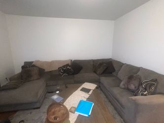 Luxe Gray 150'' 4 Piece Left Arm Facing Chaise Sectional