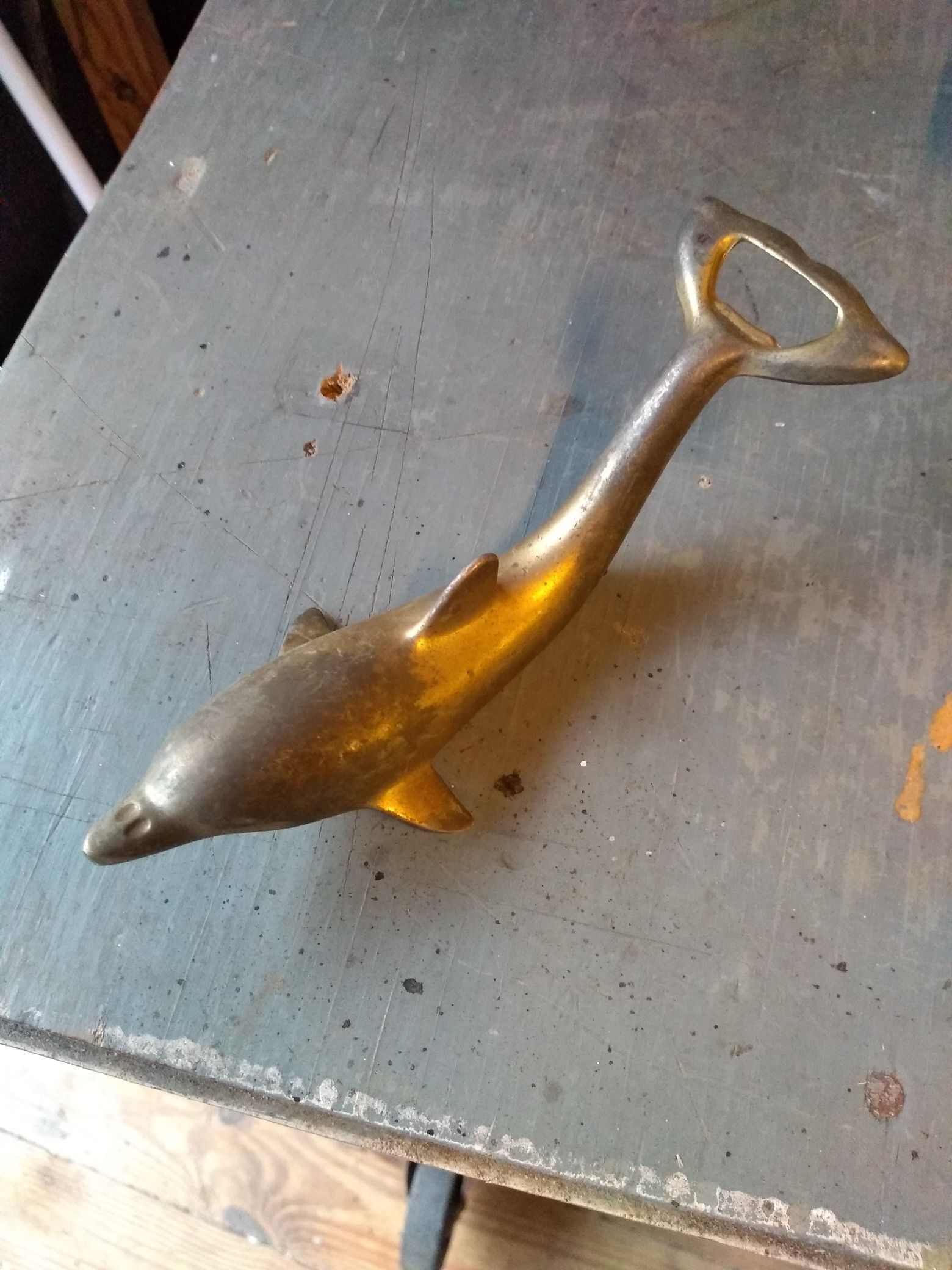 Vintage Brass Dolphin Bottle Opener