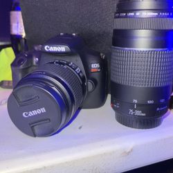 Canon T7 Bundle With 75-300mm Lens And A Small Lens With 18-55