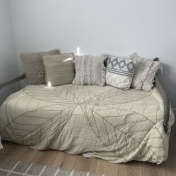 Antique Gray Wood Indonesian Daybed Frame