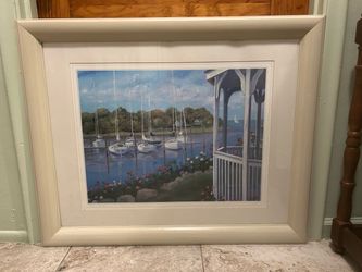 Framed print “Gazebo on the Harbor” by C. Saxe