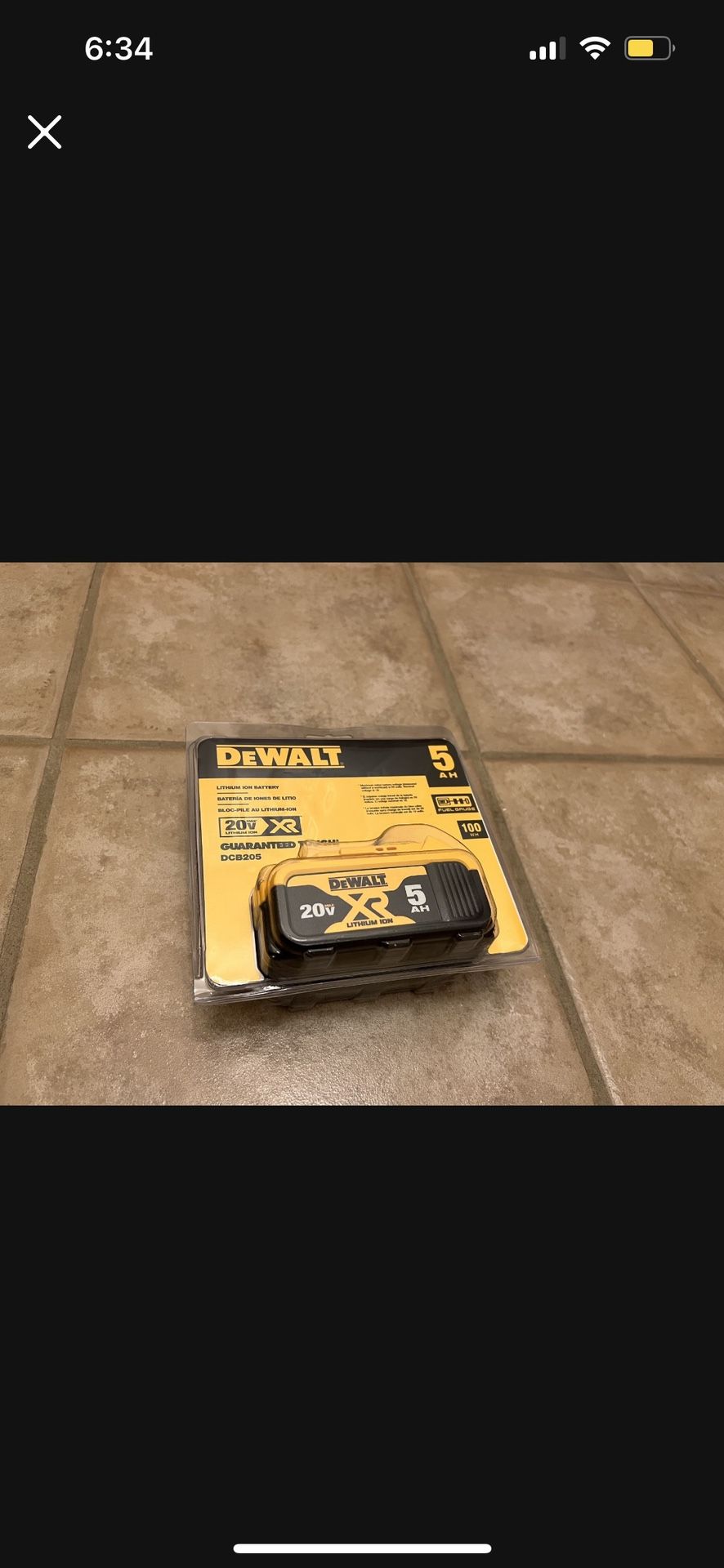 Brand New Dewalt XR 20V 5 Ah Battery