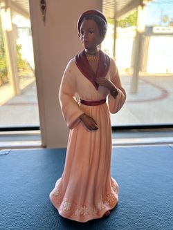 Porcelain Woman Figurine in Pink Gown