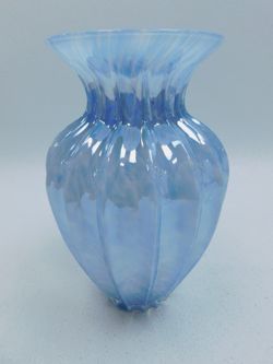 Vintage Murano Blue Handmade Art Glass Vase