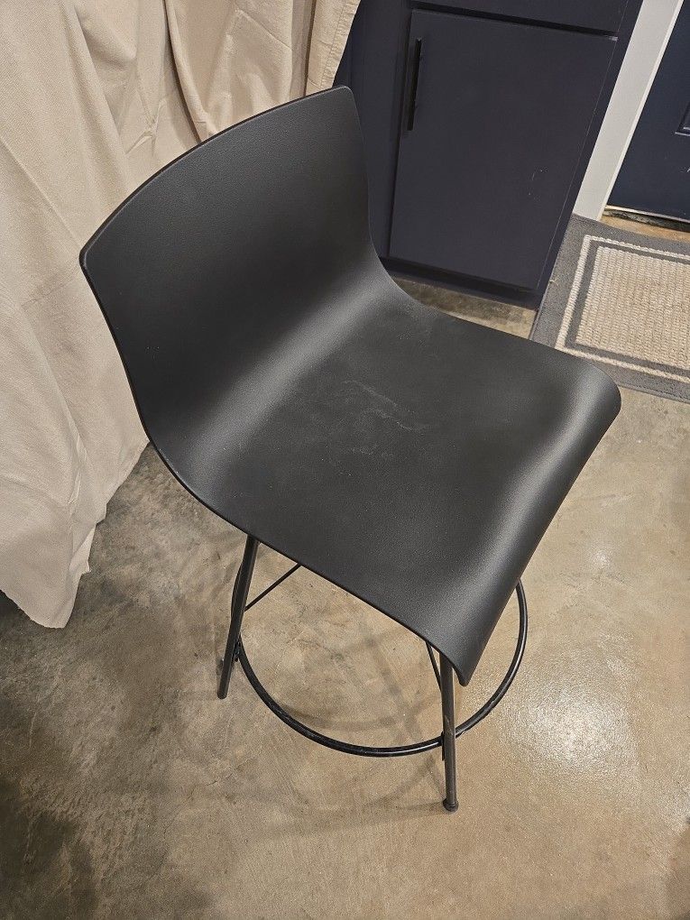 Four Black Swivel Stool Plastic Stools