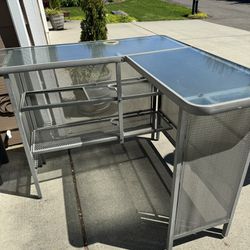 Glass top outdoor patio bar