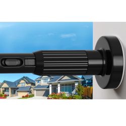 Long Tension Rod 41-126inch Black Tension Curtain Rods no Drilling 1.26" Diameter Outdoor Curtain Rod for Patio,Windows,Shower,Doorway,Hea=Q2-324