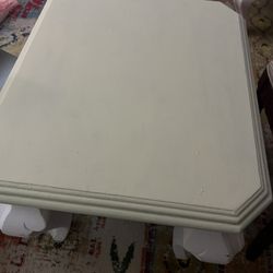 Large Heavy Wooden Coffee Table And 2 end Tables