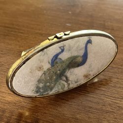 Vintage Lipstick Holder Peacock Design
