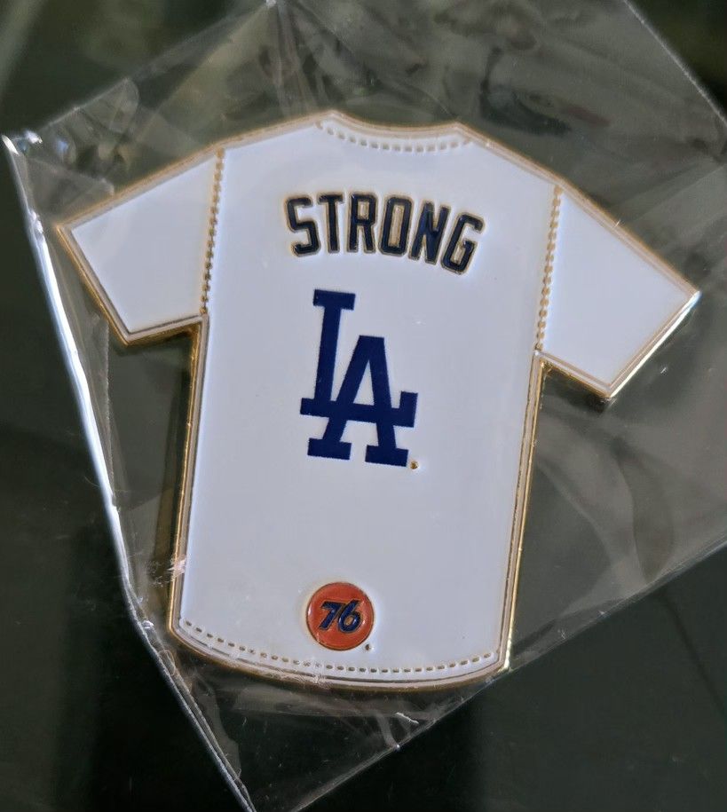 LA STRONG DODGER JERSEY PIN