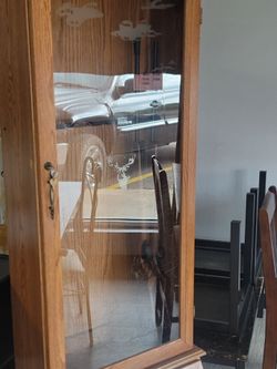Large oak Gun case