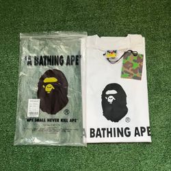 Black and white BAPE Streetwear Tee