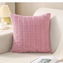 Corduroy Pillowcase Solid Color Simple Square Cushion Home Sofa Upholstery Pillowcase

