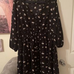 Plus Size Womens Floral Black midi Dress size 2X pre-owned
