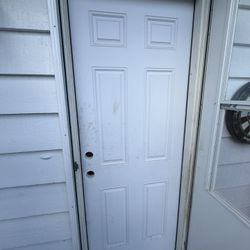 30” Exterior Steel Door And Storm Door