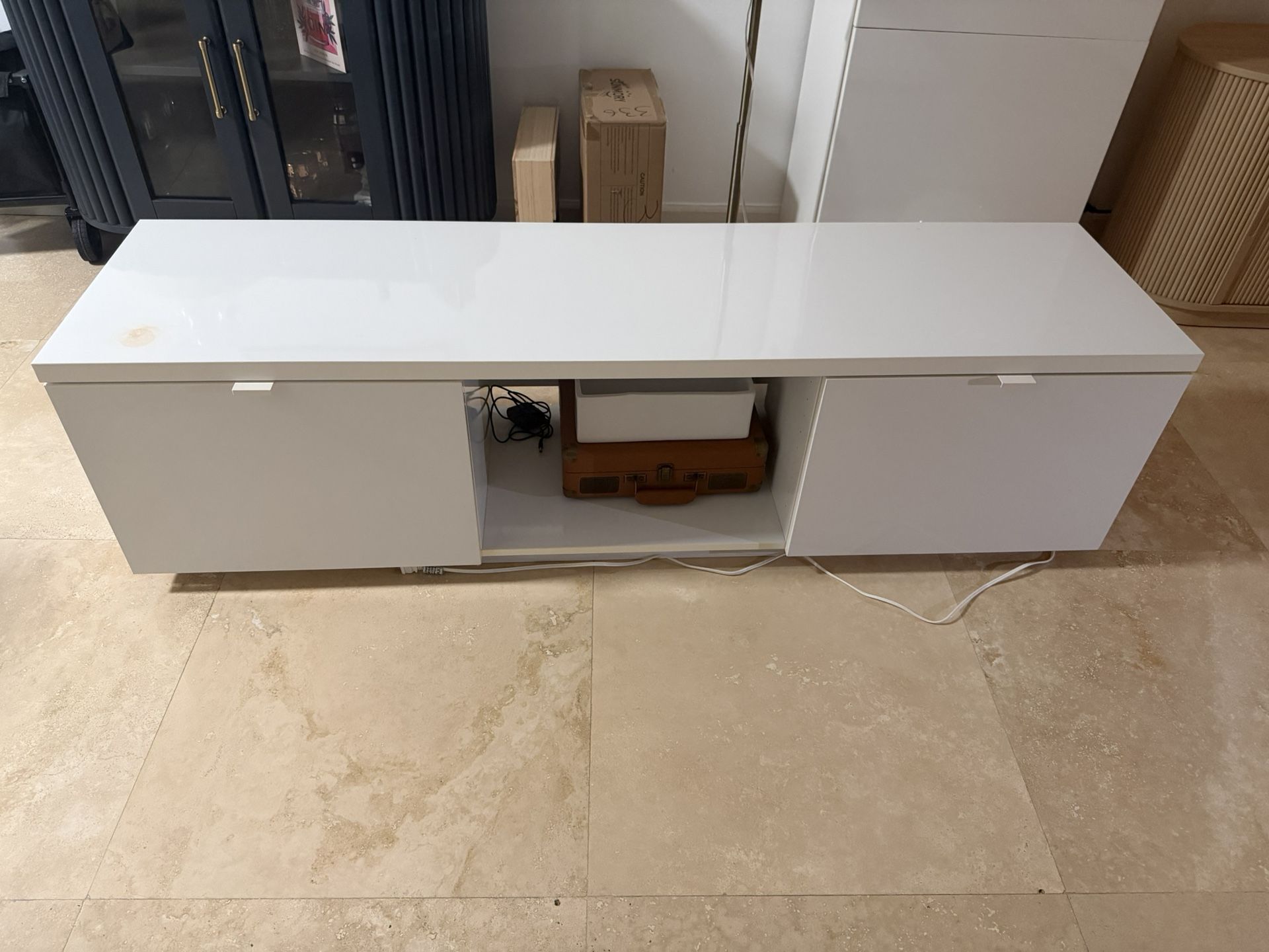 White TV Console Table