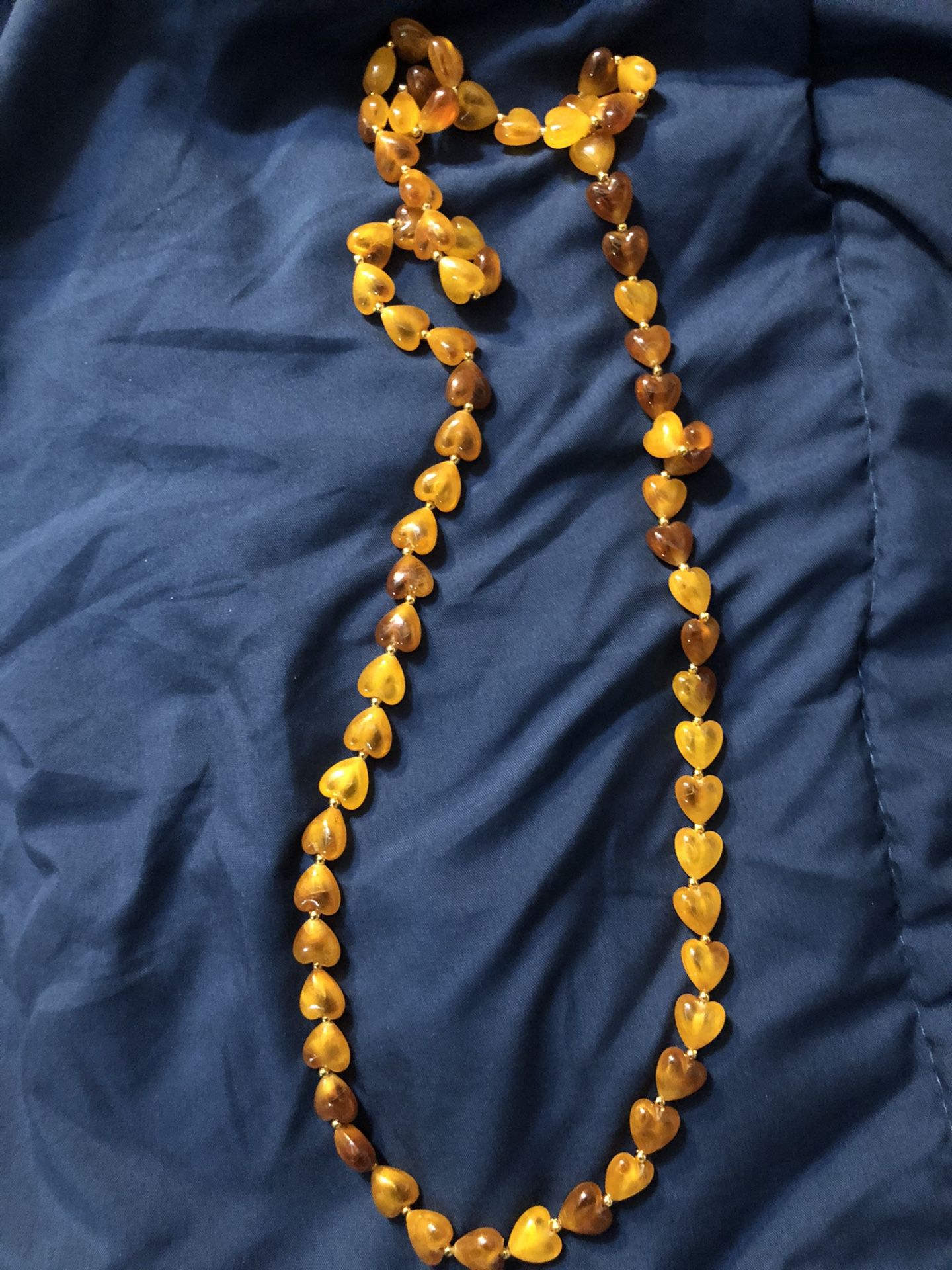 Antique heart shaped Baltic Amber Necklace