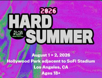 Hard Summer 2026 2x GA wristband tickets