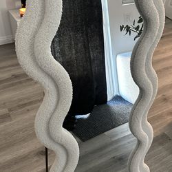 Cream Boucle Stand Up Mirror