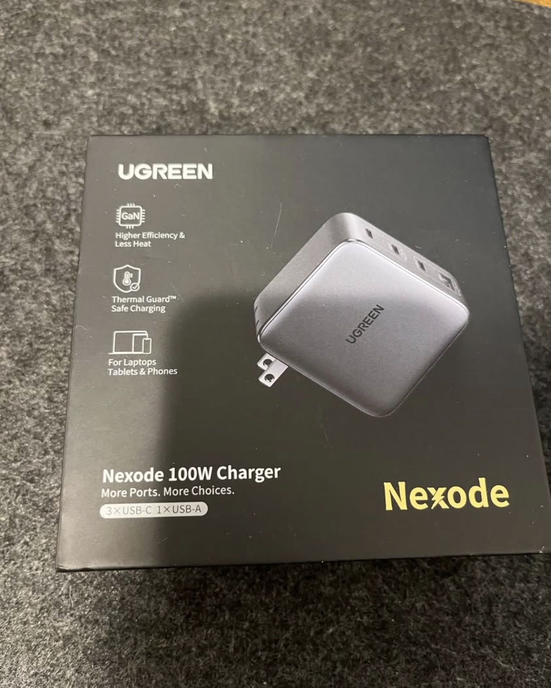 UGREEN Nexode 100W GaN USB C Charger  4-Port Compact Fold Fast Laptop Charger