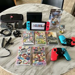 Nintendo Switch game console set + 5 games + extra (bundle deal)