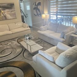3 Piece Linen Couch/ Sofa Set- Ashley Furniture 