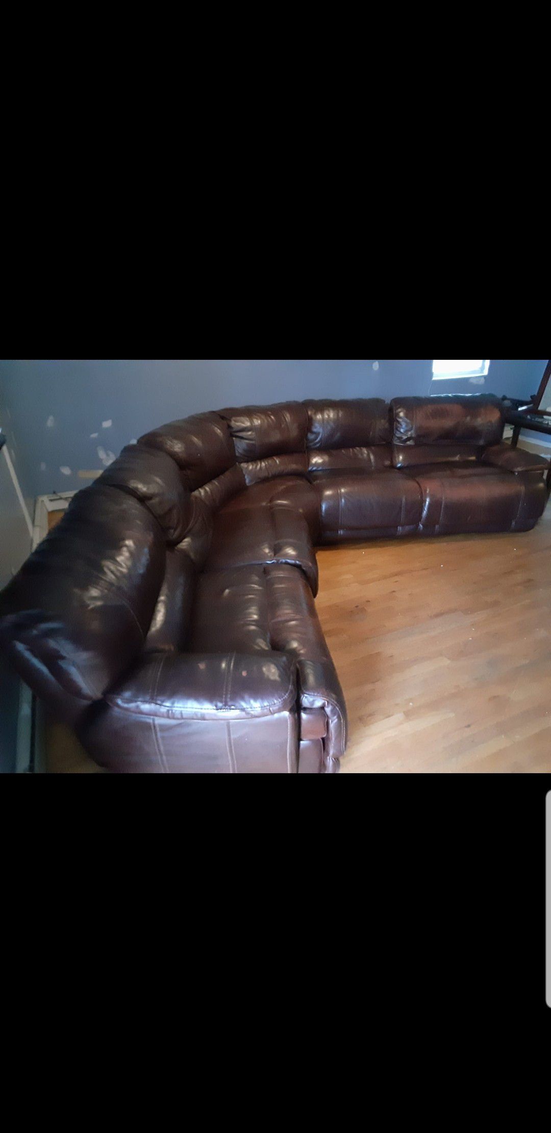 Leather sectional available for immediate p/u Queens