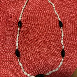 Vintage Fresh Water Pearls With 14K Beads And Onyx
