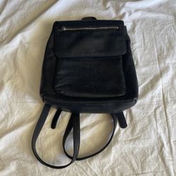 90's Vintage NINE WEST Black Leather Backpack 10x9