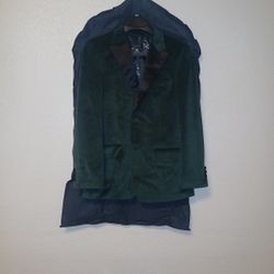 Perry Ellis Green Velvit Kacket 