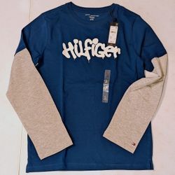 New Boy's Tommy Long Sleeve T-Shirt Size 12-14