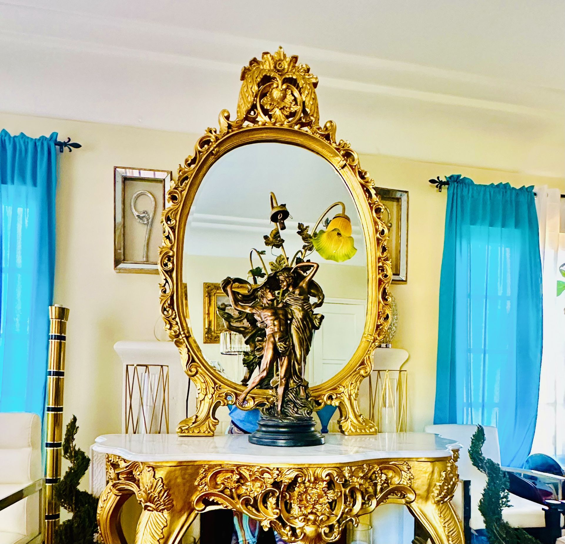 Gilded Beautiful Mirror $337.00 NO TABLE