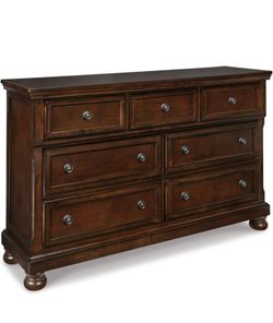 Porter Traditional 7 Drawer Dresser, Dark Brown Signature Design by Ashley