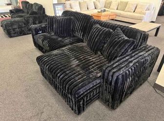Double power Slider LOveseat convertible sofa with , chaise USB