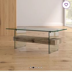 Designer Glass Top Single Coffee Table