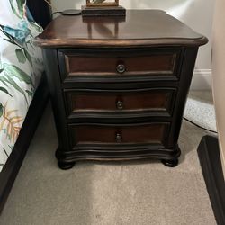 Dark wood nightstand/table
