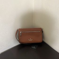 Kate Spade Brown Leather Wristlet / Crossbody Pouch 