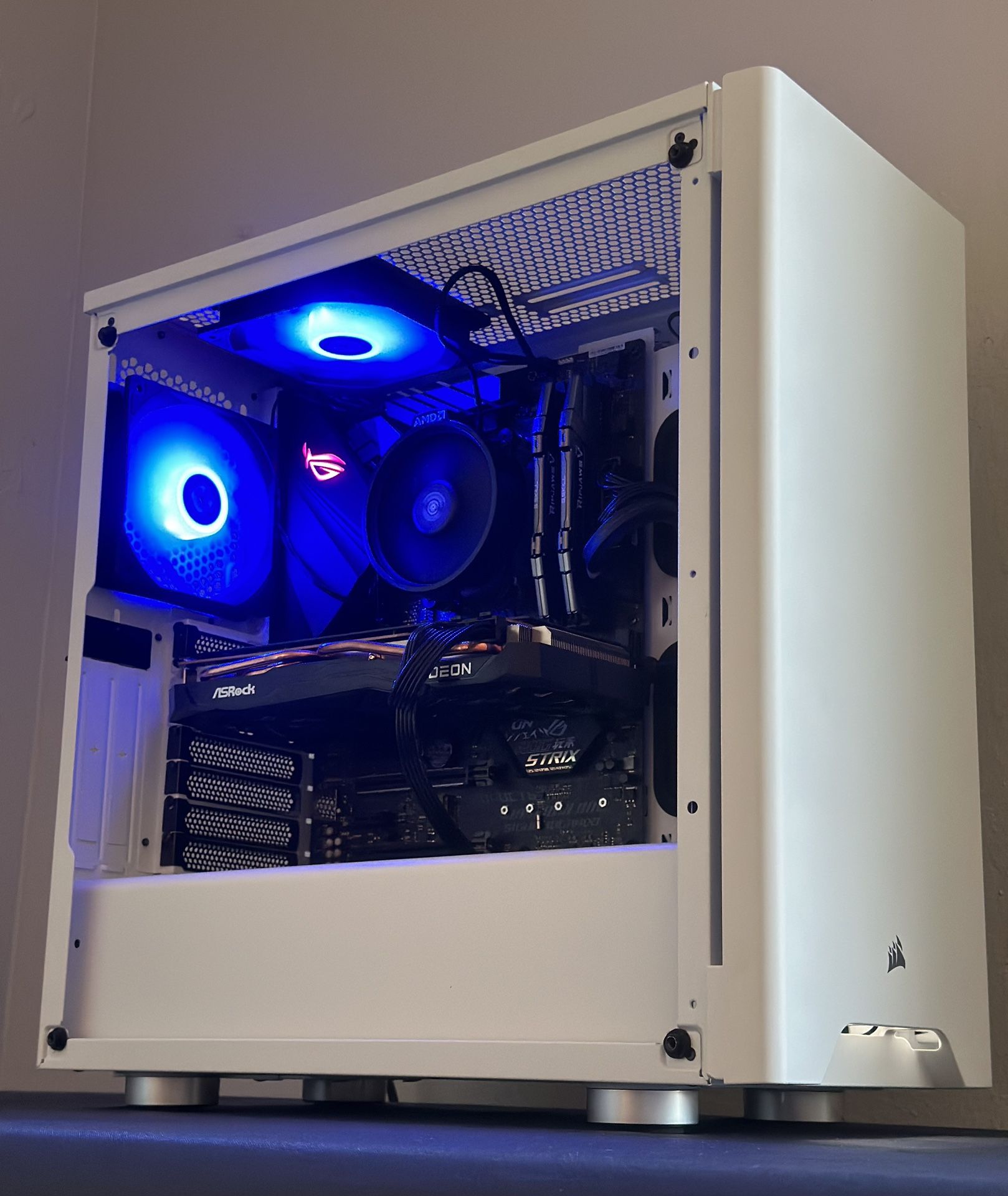 White Gaming PC – Perfect for 1080p/1440p Gaming, Streaming, School, & Everyday Use