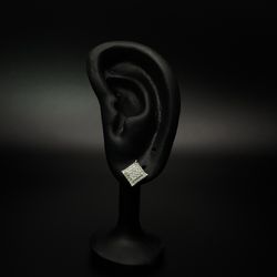 Lab Diamond square man Earrings WILL TRADE