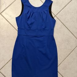 Banana Republic Womens Midi Sheath Dress Blue Sleeveless Office Wear Lined Sz 12