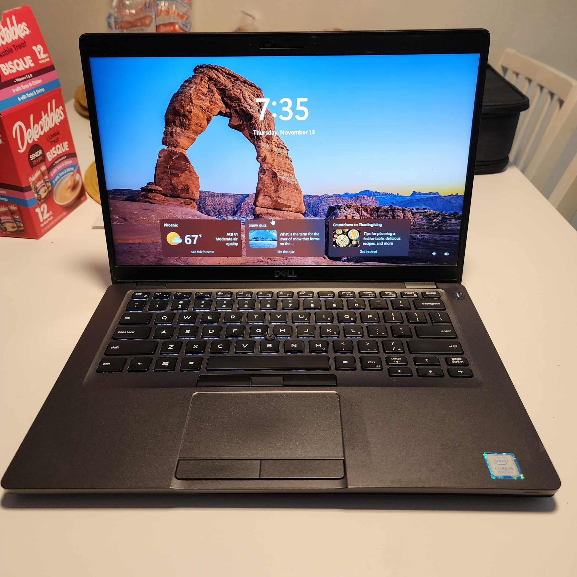 Dell™ Latitude 5400 Laptop, 14" Screen, Intel® Core™ i5 8265U. Backlit keyboard. 16GB Memory, 240GB Solid State Drive, Windows® 11 Pro. Microsoft of