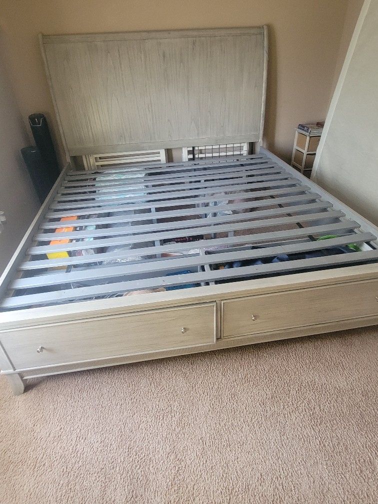 King size wood bed frame
