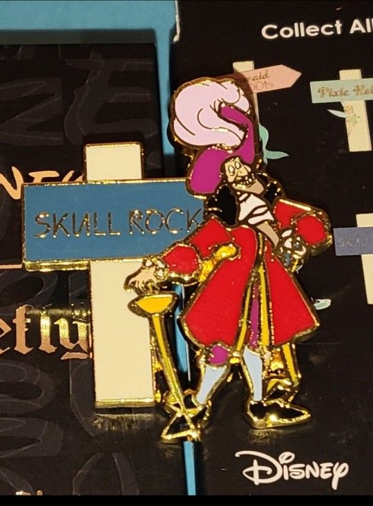 Disney Peter Pan Captain Hook Skull Island Enamel Metal Pin Blind Box Series