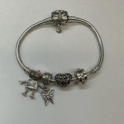 Pandora Bracelet With Charms Authentic 7.5