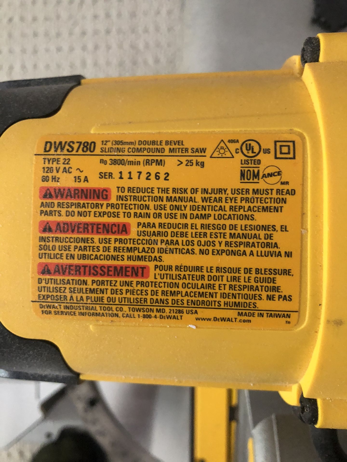 Dewalt 12 Miter Saw