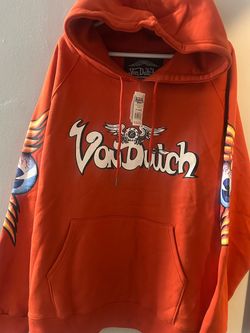 Von Dutch Orange Graphic Pullover Hoodie 2XL
