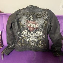 Ed Hardy Leather Jacket