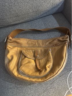 FOSSIL What Vintage Are You Tan Brown Leather Handbag Purse Hobo Floral Lining