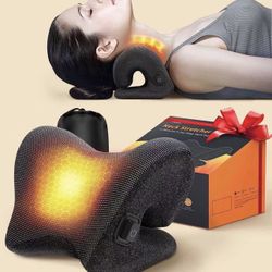 3S Heated Neck Stretcher for 9X Pain Relief, 3X Larger Graphene Heating Area w/Magnetic Therapy Case, Cervical Traction Device Pillow, Neck and Should